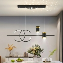 Linear Island Ceiling Light Minimalism Contemporary Chandelier Light Fixture for Dinning Room