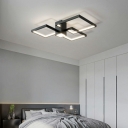 Metal Ceiling Mount Lamps Creative Modern Ceiling Light with 4 LED Lights Acrylic Shade Semi Flush