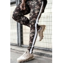 Men Street Style Pants Camo Patterned Elastic Waist Ankle Length Pants