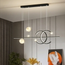 Modren Island Lighting Fixtures LED Linear Chandelier Lights for Living Room