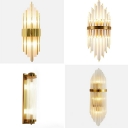 Modern Style Diamond Wall Mounted Lighting Crystal Rod 1-Light Wall Sconce in Beige
