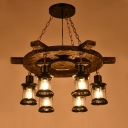 Vintage Chandelier Pendant Light Industrial Black Hanging Ceiling Light for Living Room