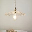 Single Light Pendant Light Fixture with Glass Shade Hanging Light Fixture in Clear