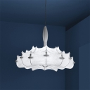 3 Light Pendant Lighting White Silk Hanging Lamp for Dining Room