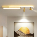 Modern Style Oval Flush Light Fixtures Metal Flush Ceiling Lights with Spot Lights for Dining Room Bedroom