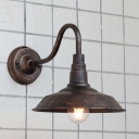Vintage Outdoor Wall Lamp 1 Light Metal Warehouse Shade Wall Light
