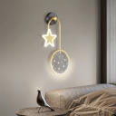 Kid's Bedroom Sconce Light Fixture LED with Acrylic Shade Wall Light Sconce