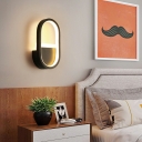 2-Light Sconce Light Minimalism Style Oval Shape Metal Wall Mount Light