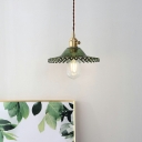 Industrial Pendant Lighting 1-Bulb with Glass Shade Suspension Pendant