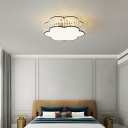 5 Light Flush Light Geometric Crystal Flush Mount for Bedroom