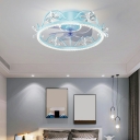 Cathead Shape Ceiling Fan Iron Flush Mount Lighting Fixtures for Children's Room