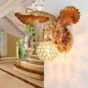 Modern Wall Sconce Lighting 1-Head with Crystal Shade Sconce Light Fixture in Gold
