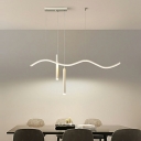 3-Light Island Lighting Contemporary Style Linear Shape Metal Ceiling Lights