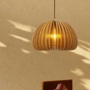 Drum Wood Hanging Pendant Lights Minimalism Suspension Pendant for Dinning Room