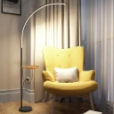 Simple Style Floor Lamp Linear Shape LED Standing Floor Lighting in Black