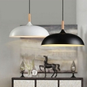 Dome Pendant Light Modern Style Metal Suspended Lighting Fixture for Living Room