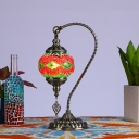1-Light Table Lamp Asian Style Geometric Shape Metal Nightstand Lights