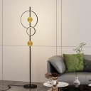 2-Light Standing Light Contemporary Style Ring Shape Metal Floor Lamps