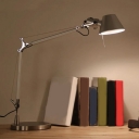 Nickel Nightstand Lamp Single Bulb Metal Industrial Table Lamp