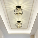 Modern Semi Flush Ceiling Light Fixtures Globe Crystal Ceiling Light Fixture for Living Room