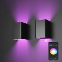 Black Wall Sconce Lighting Geometric Shape Metal LED Wall Mounted Light Fixture