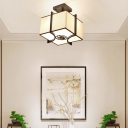 Classic Flush Mount Ceiling Light Fixture with Fabric Shade Flush Ceiling Light in Black