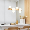 9-Light Hanging Lamp Kit Minimalism Style Ball Shape Glass Down Lighting Pendant
