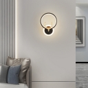 2-Light Sconce Lights Minimalist Style Ring Shape Metal Wall Mounted Lamps