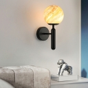 Modern Sconce Lighting Ball Shape Glass Shade 1-Light Wall Sconce Light Fixture