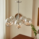 Metal and Glass Chandelier Pendant Lights Modern Suspension Light for Living Room
