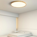 Nordic Disk Flush Mount Light Fixtures Wood and Acrylic Led Flush Ceiling Lights