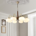 Wood Modern Chandelier Light Fixtures Minimalism Hanging Ceiling Lights for Living Room