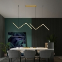 2-Light Down Lighting Minimalism Style Linear Shape Metal Hanging Pendant Lights