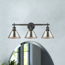 3-Light Sconce Lights Industrial Style Cone Shape Metal Wall Mounted Lamps