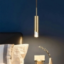 1-Light Hanging Lamp Kit Minimalism Style Tube Shape Metal Pendant Ceiling Lights