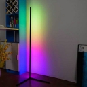 Black Linear Standing Light LED with Acrylic Shade Floor Standing Lamp