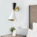 One Light Sconce Light Fixture White Trump Shape Wall Lamp Lighting for Bedroom