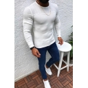 Autumn Solid Color Sweater Men's Slim Long Sleeve Pullover Crewneck Sweater