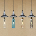 Bottle Shape Pendant Lighting Fixture with Glass Shade Hanging Lamp