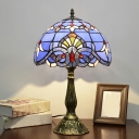 Art Deco Metal and Glass Table Lamp Globe and Geometric Table Lamp for Bedroom