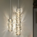 Contemporary Rectangle Hanging Ceiling Light Crystal Ceiling Pendant Light