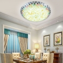 Traditional Flush Mount Ceiling Lighting Fixture Tiffany Close To Ceiling Light for Bedroom
