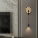 Ring and Cylinder Shape Wall Sconce Lighting Brass Wall Mounted Lighting