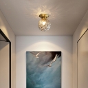 Globe Semi Flush Ceiling Light Fixtures Modern Crystal Ceiling Flush Mount for Dinning Room