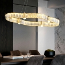 Island Lighting Modern Style Crystal Flush Mount Chandelier for Living Room