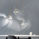 Contemporary Geometric Hanging Pendant Lights Crystal Down Lighting Pendant