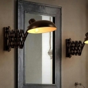 1-Light with Metal Dome Shade And Adjustable Arms Metal Wall Mounted Light in Black