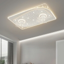 Nordic Geometrical Flush Mount Ceiling Light Fixtures Acrylic Ceiling Mounted Fan Light
