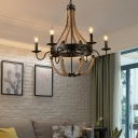 Antique Chandelier Lighting Fixtures Black Industrial Ceiling Chandelier for Living Room
