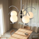 Vintage Globe Glass Chandelier Pendant Light Industrial Suspension Light for Living Room
